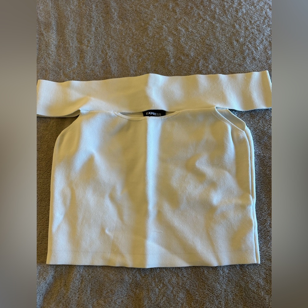 Express White Short Sleeve Blouse